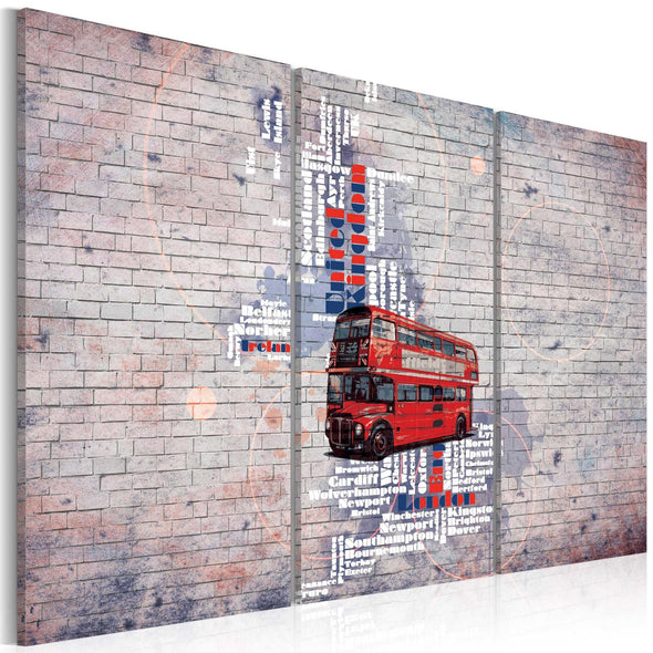 Canvas Print - Around the Great Britain by Routemaster - triptych