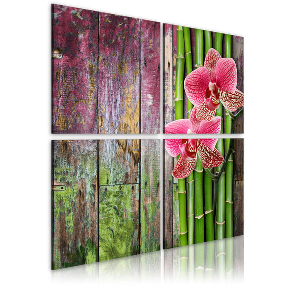 Canvas Print - Bamboo and orchid