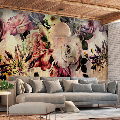 Peel and stick wall mural - Nostalgia Flowers