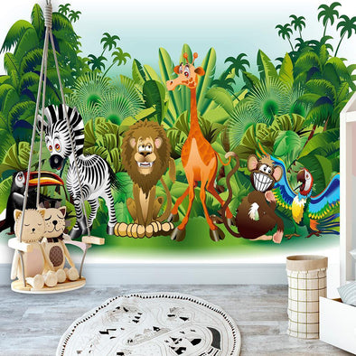 Peel and stick wall mural - Jungle Animals