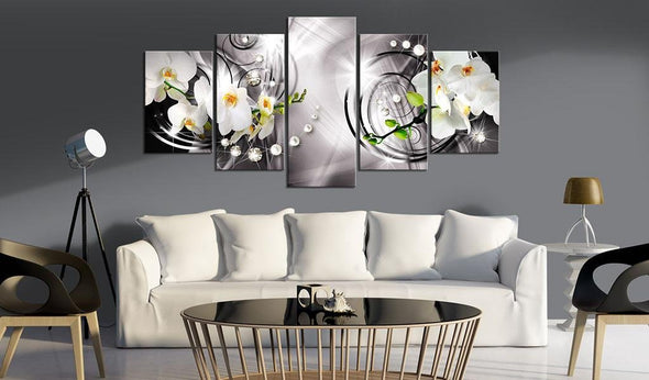 Canvas Print -  Orchid, pearls and diamonds