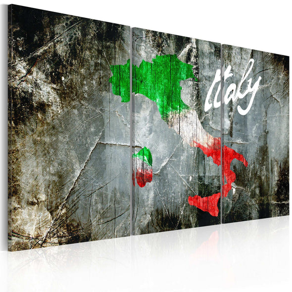 Canvas Print - Artistic map of Italy - triptych