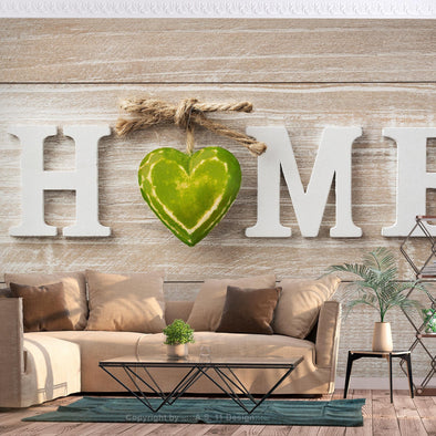 Peel and stick wall mural - Home Heart (Green)