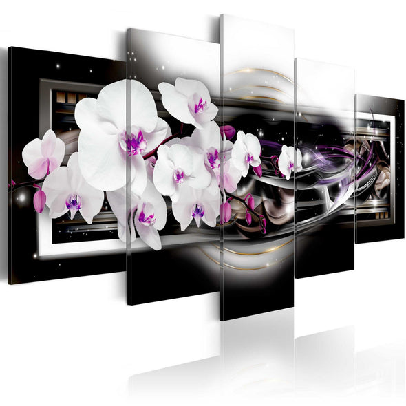 Canvas Print - Orchids on a black background