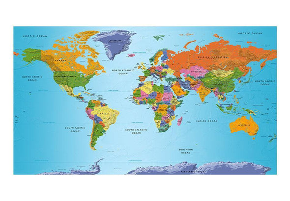 Peel and stick wall mural - World Map: Colourful Geography II