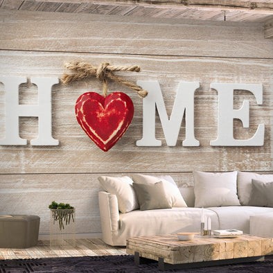 Peel and stick wall mural - Home Heart (Red)