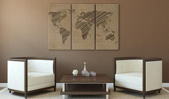 Canvas Print - Notes from the World - triptych
