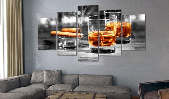 Canvas Print - Cigars and whiskey
