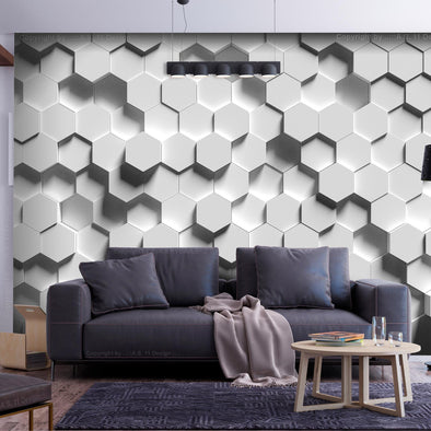 Peel and stick wall mural - Hexagonal Awareness