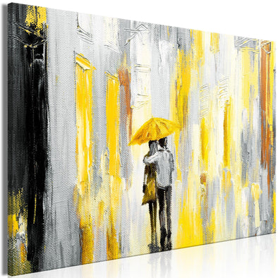 Canvas Print - Umbrella in Love (1 Part) Wide Yellow