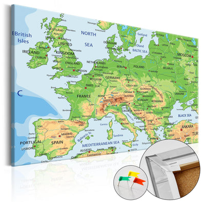 Decorative Pinboard - Europe [Cork Map]
