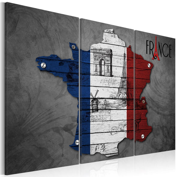 Canvas Print - Symbols of France - triptych