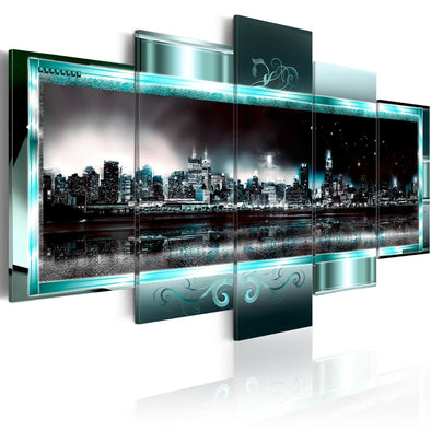 Canvas Print -  Turquoise New York: Starry Night
