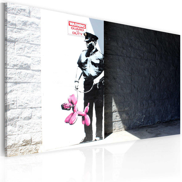 Canvas Print - Police guard and pink balloon dog (Banksy)
