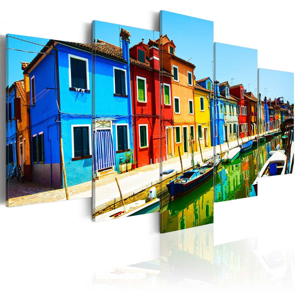 Canvas Print - Houses in the colors of the rainbow