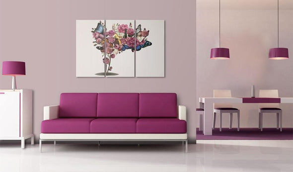 Canvas Print - Butterflies, flowers and carnival