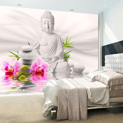Wall mural - Buddha and Orchids