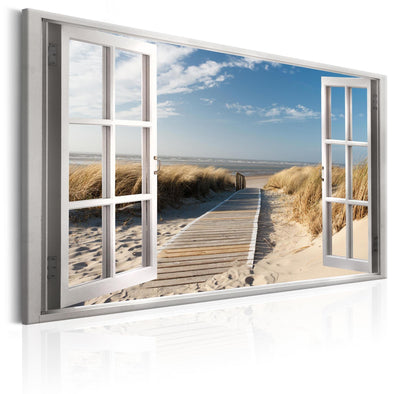 Canvas Print - Window: View of the Beach