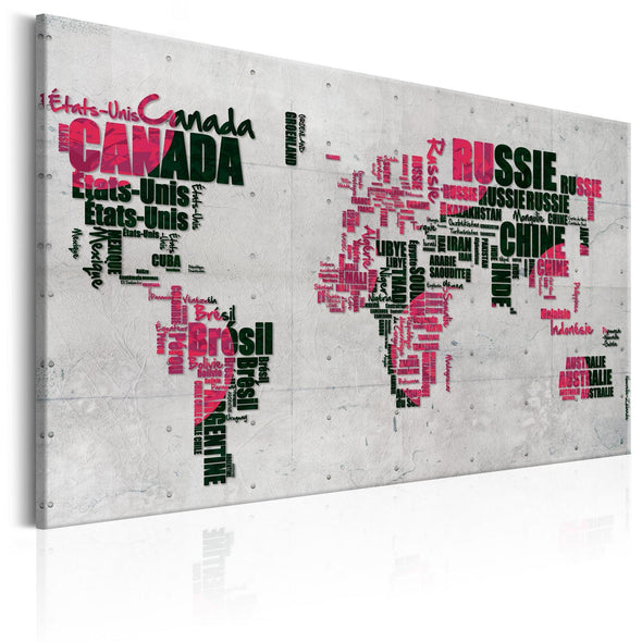 Canvas Print - World Map: The French Connection (FR)