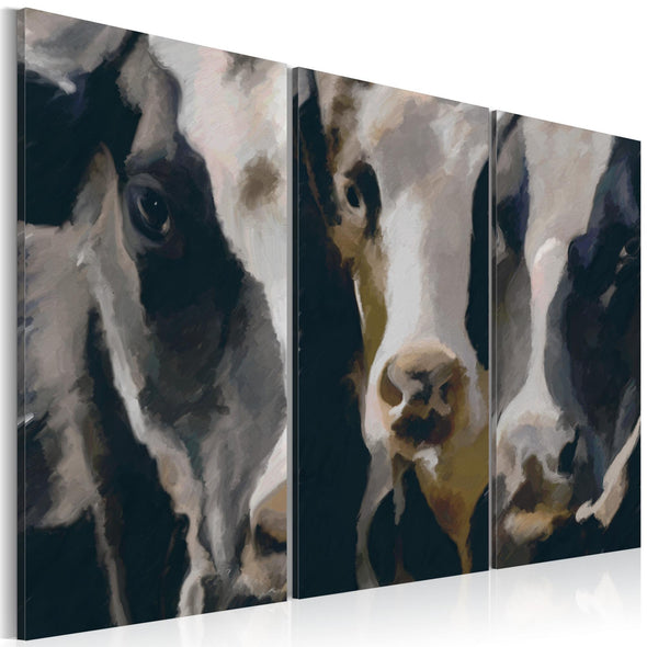 Canvas Print - Piebald cow